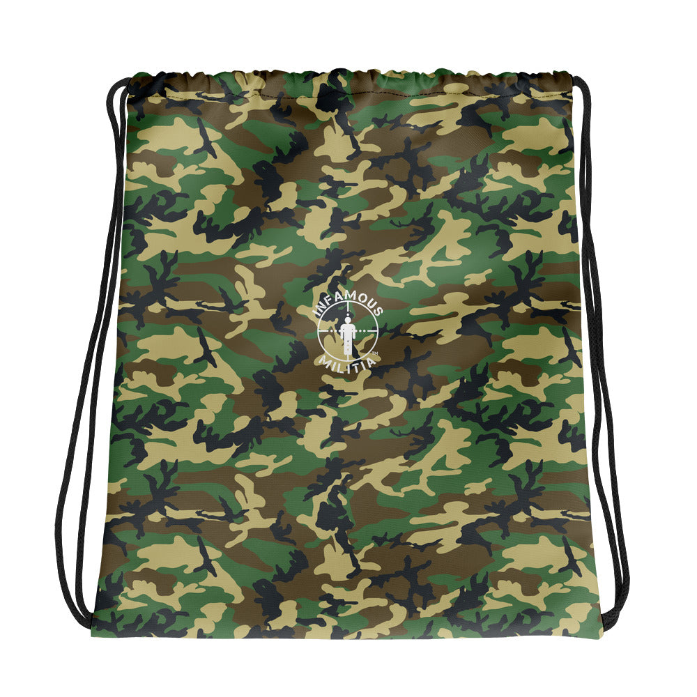 Army camo drawstring bag