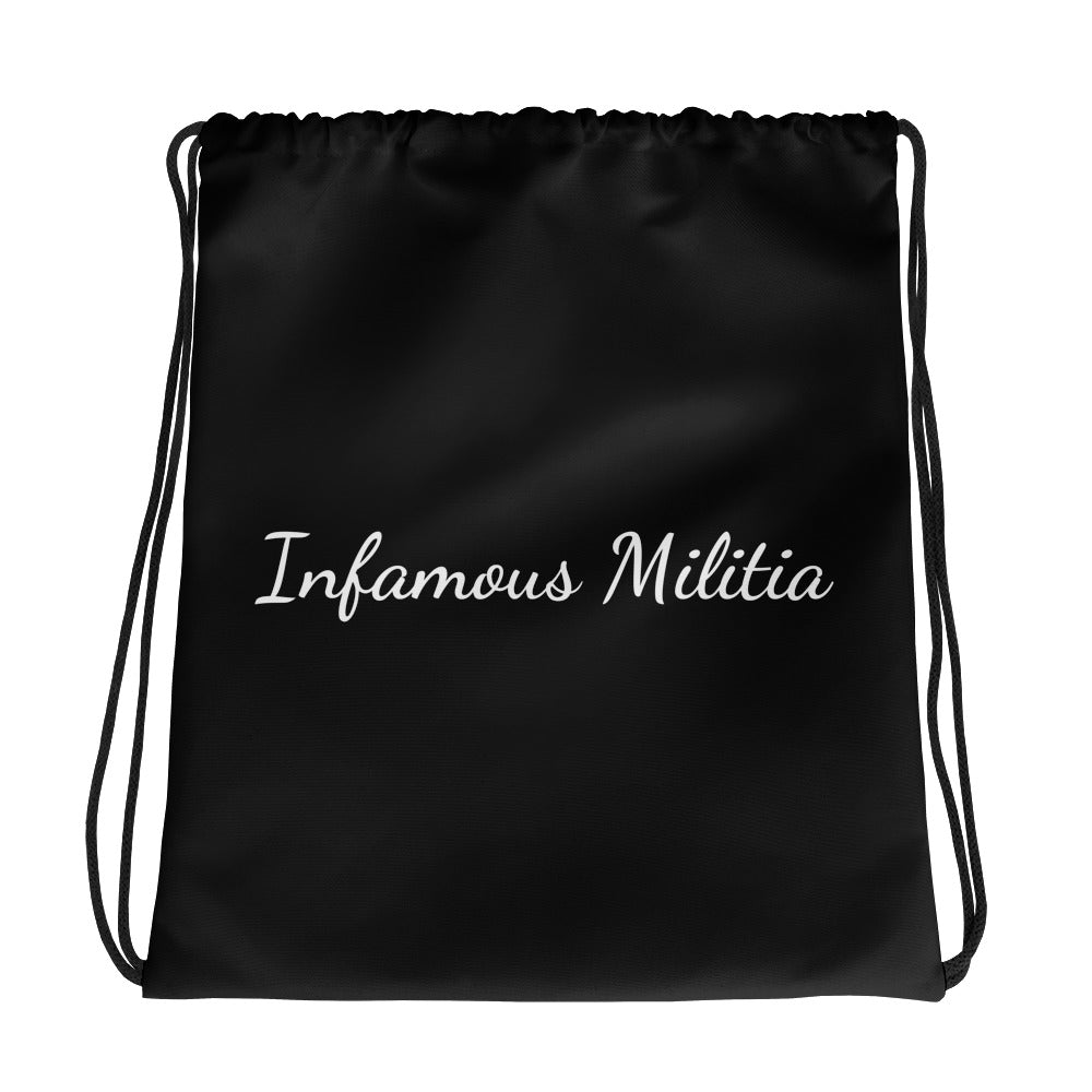 Infamous militia drawstring bag