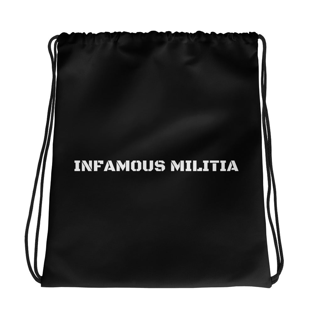 Infamous militia drawstring bag