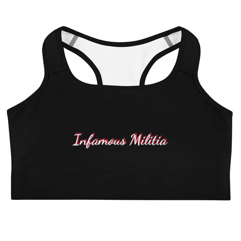 INFAMOUS MILITIA™ Trademark sports bra