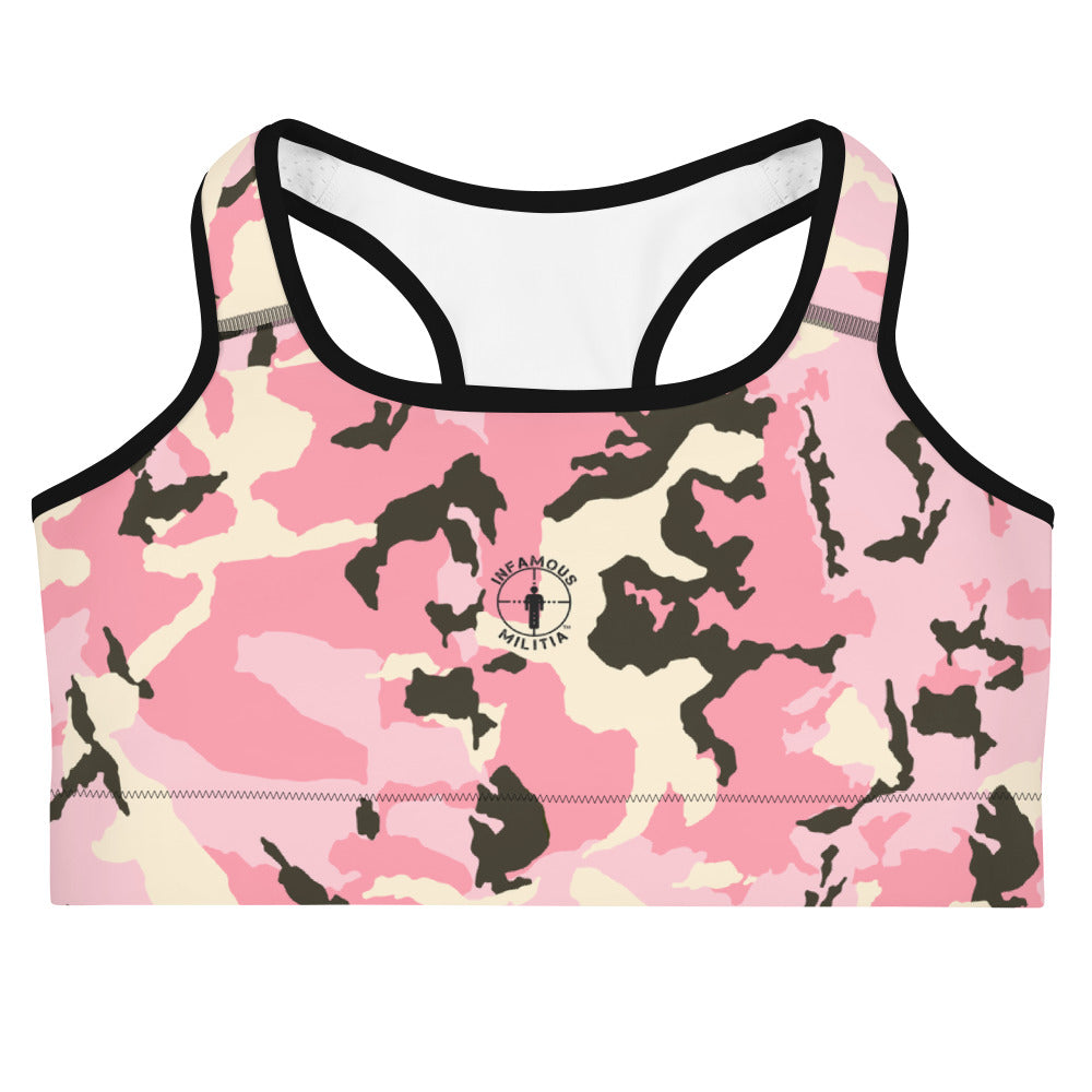 Pink camo sports bra 