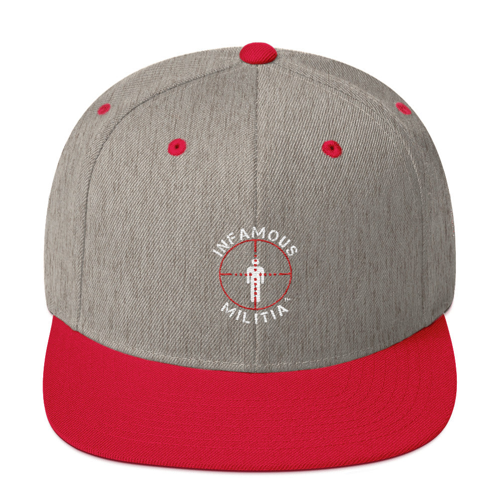 Red & gray snapback hat 