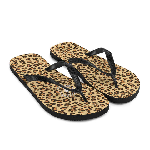 Leopard flip flops 