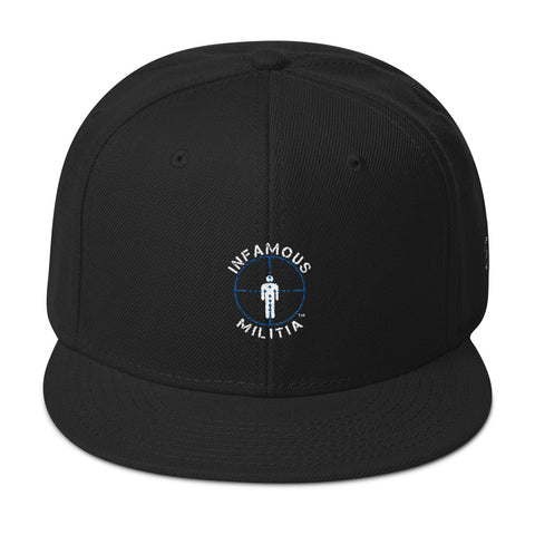 INFAMOUS MILITIA™Black & Blue Snapback Hat