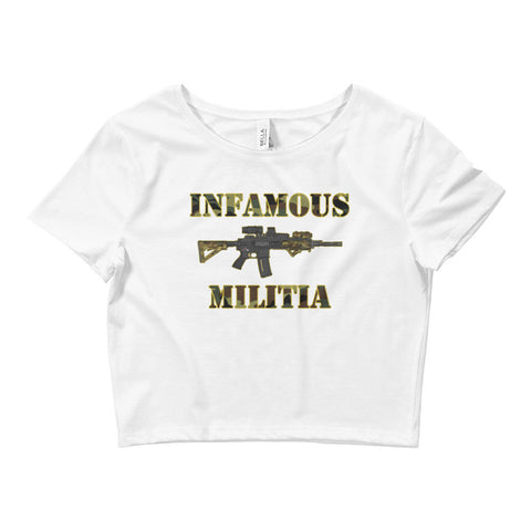 INFAMOUS MILITIA™Army Camo Hk Rifle Crop Top
